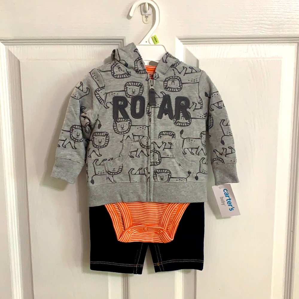 NWT 3-piece Little Roar Set with Jacket, Denim and Onesie